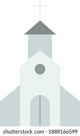 Church Icon. Flat Color Design. Vector Illustration.