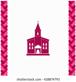 Church icon Flat Design. Isolated Illustration.