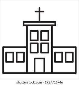 Church icon with flat design vector. Church vector. Christmas Icon.