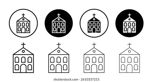Church icon Flat fill set collection