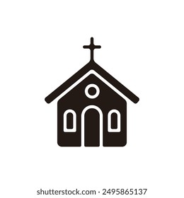Church icon. Flat silhouette version.