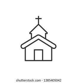 Church Icon Flat Style Chapel Vector Stock Vector (Royalty Free ...