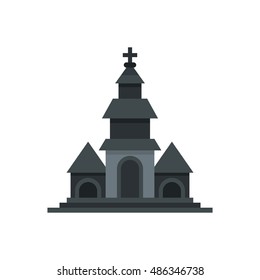 Church icon in flat style isolated on white background. Religion symbol vector illustration