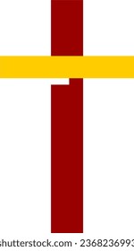 church icon flat vector red and yellow