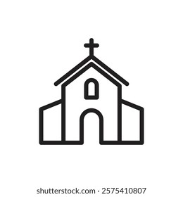 Church icon Flat vector set outline