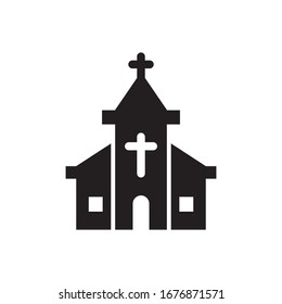 church icon glyph style design vector illustration