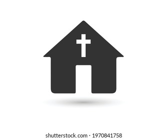 church icon glyph style design vector illustration
