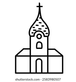 church icon illustration, black and white icon