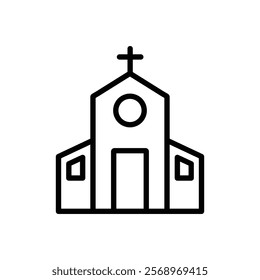 Church icon Isolated flat vector in outline