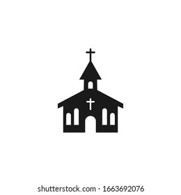 church icon isolated on white, Vector Illustration 