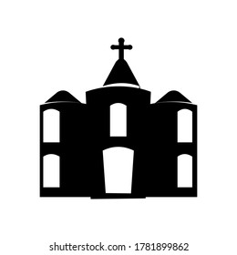 Church icon isolated on white background. church building silhouette. chapel. Catholic holy traditional symbol