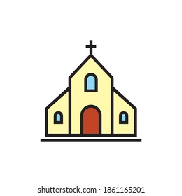 Church icon isolated on white background