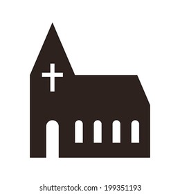 Church icon isolated on white background