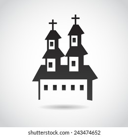 Church icon isolated on white background. Vector illustration.