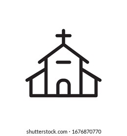 church icon line art design vector illustration