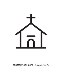 church icon line art design vector illustration