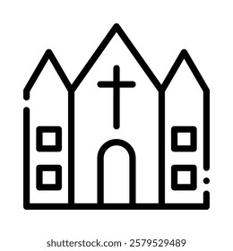 Church Icon in Line Style