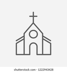 Church icon line symbol. Isolated vector illustration of  icon sign concept for your web site mobile app logo UI design.