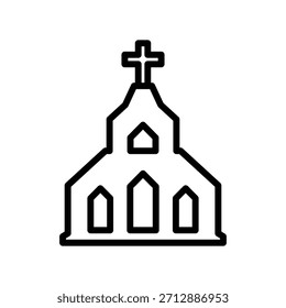 Icono de la iglesia, Vector de línea