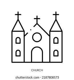 church icon. Linear style sign isolated on white background. Vector illustration