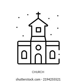 church icon. Linear style sign isolated on white background. Vector illustration