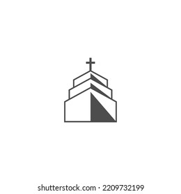 Church icon logo design template