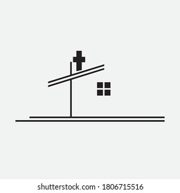 church icon or logo isolated sign symbol vector illustration