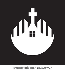 church icon or logo isolated sign symbol vector illustration