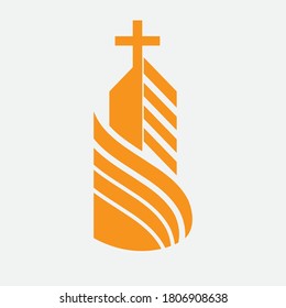 church icon or logo isolated sign symbol vector illustration