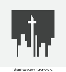 church icon or logo isolated sign symbol vector illustration