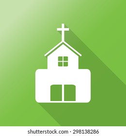 church icon with long shadow. 