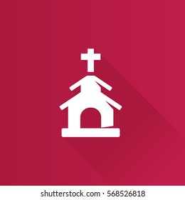 Church icon in Metro user interface color style. Christian chapel synagogue