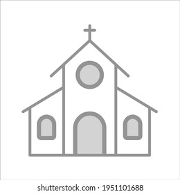church icon, modern style Christmas and New Year line icon, Isolated winter holiday symbols