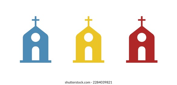 icono de iglesia en fondo blanco, ilustración vectorial