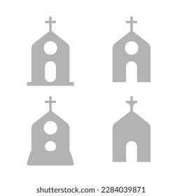 icono de iglesia en fondo blanco, ilustración vectorial