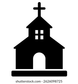 church icon on white background vector
Vector icon building
