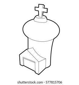 Church icon. Outline illustration of church vector icon for web