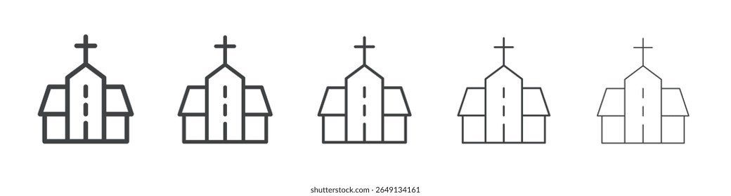 Church icon outline ilustration vector symbol