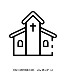 church icon. Outline style design isolated on white background