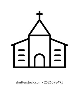 church icon. Outline style design isolated on white background