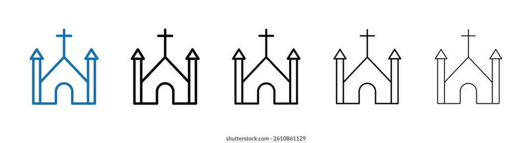 Church icon Outline vector logo for web ui