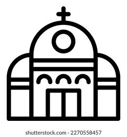 Church icon outline vector. Sea landmark. Zagreb building