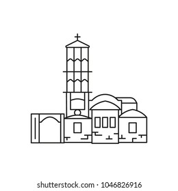 Church icon. Outline Church vector icon for web design isolated on white background