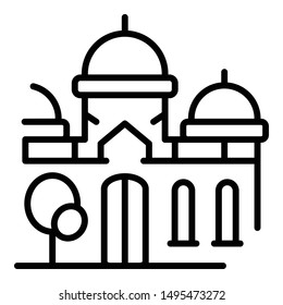 Church icon. Outline church vector icon for web design isolated on white background