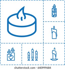 Church icon. set of 6 church outline icons such as candle