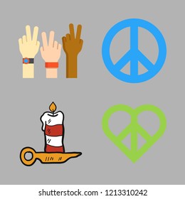 church icon set. vector set about peace and candle icons set.