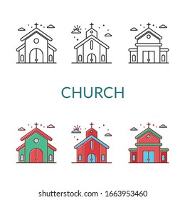 church Icon set. vector illustration