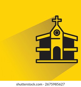 church icon with shadow yellow background