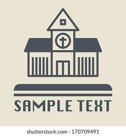 Church icon or sign, vector illustration