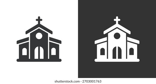 Icono de la iglesia. Icono de la serie de glifos sólidos
